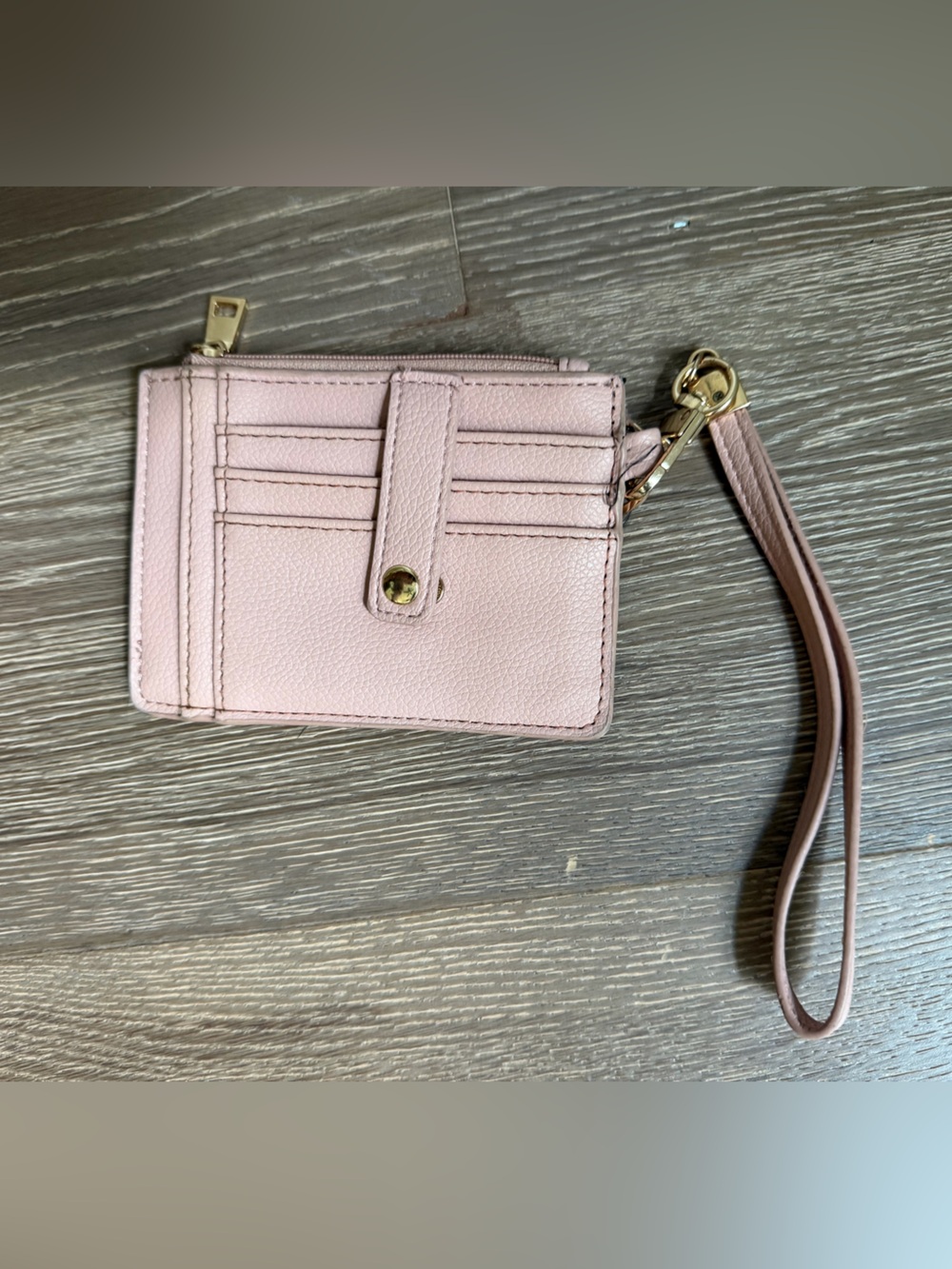 Slim Wristlet Card Holder in Light Pink